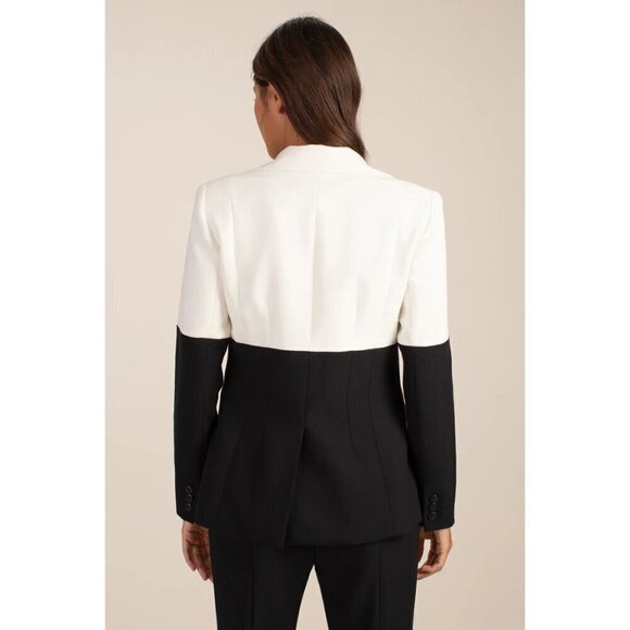 💕TRINA TURK💕 Mira Jacket ~ Luxe Drape Winter White/Black 10 NWT - Picture 4 of 14